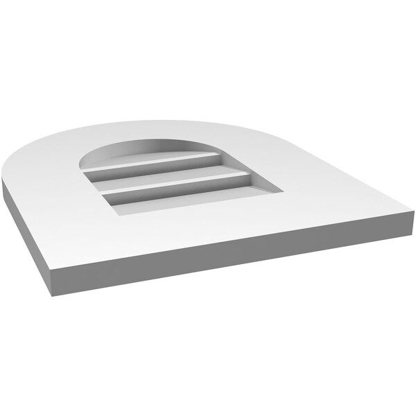 Ekena Millwork Round Top Surface Mount PVC Gable Vent: Functional, w/ 3-1/2"W x 1"P Standard Frame, 14"W x 16"H - GVPRT14X1601SF