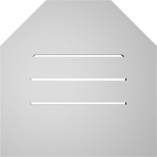 Ekena Millwork Octagonal Top Surface Mount PVC Gable Vent: Functional, w/ 3-1/2"W x 1"P Standard Frame, 18"W x 18"H - GVPOT18X1801SF