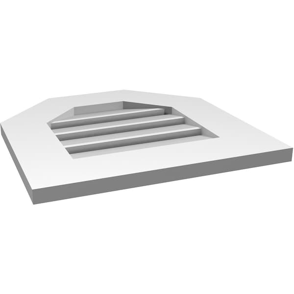 Ekena Millwork Octagonal Top Surface Mount PVC Gable Vent: Functional, w/ 3-1/2"W x 1"P Standard Frame, 18"W x 18"H - GVPOT18X1801SF