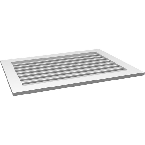 Ekena Millwork Vertical Surface Mount PVC Gable Vent: Functional, w/ 3-1/2"W x 1"P Standard Frame, 42"W x 30"H - GVPVE42X3001SF