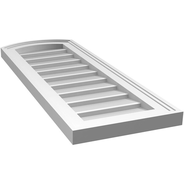 Ekena Millwork Arch Top Surface Mount PVC Gable Vent: Functional, w/ 2"W x 1-1/2"P Brickmould Frame, 12"W x 32"H - GVPAR12X3202SF