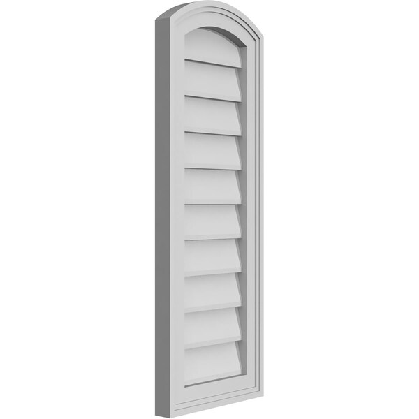 Ekena Millwork Arch Top Surface Mount PVC Gable Vent: Functional, w/ 2"W x 1-1/2"P Brickmould Frame, 12"W x 32"H - GVPAR12X3202SF