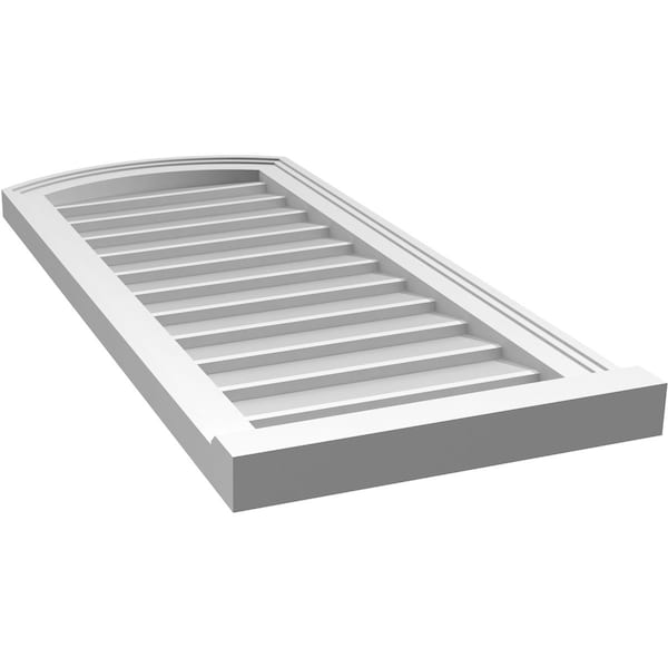 Ekena Millwork Arch Top Surface Mount PVC Gable Vent: Functional, w/ 2"W x 2"P Brickmould Sill Frame, 16"W x 36"H - GVPAR16X3603SF