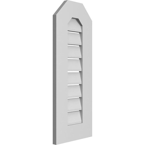 Ekena Millwork Octagonal Top Surface Mount PVC Gable Vent: Functional, w/ 3-1/2"W x 1"P Standard Frame, 12"W x 30"H - GVPOT12X3001SF