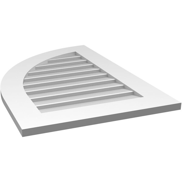 Ekena Millwork Quarter Round Top Left Surface Mount PVC Gable Vent w/ 3-1/2"W x 1"P Standard Frame, 22"W x 32"H - GVPQL22X3201SN