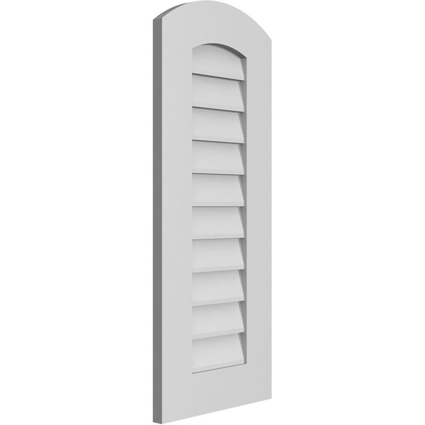 Ekena Millwork Arch Top Surface Mount PVC Gable Vent: Functional, w/ 3-1/2"W x 1"P Standard Frame, 14"W x 34"H - GVPAR14X3401SF