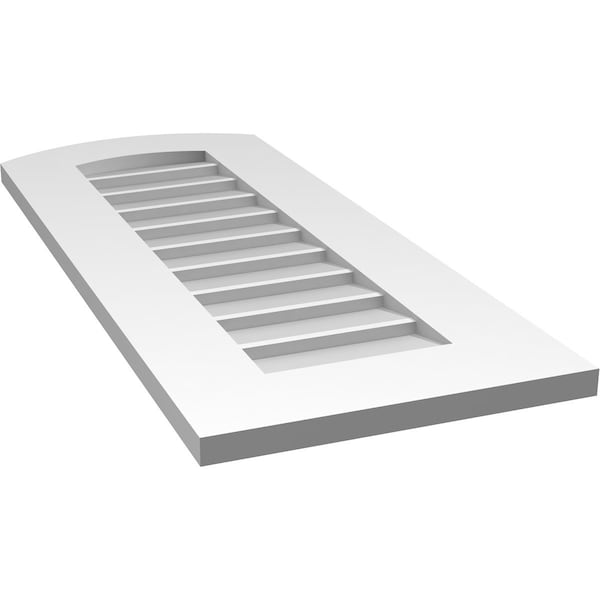 Ekena Millwork Arch Top Surface Mount PVC Gable Vent: Functional, w/ 3-1/2"W x 1"P Standard Frame, 14"W x 34"H - GVPAR14X3401SF
