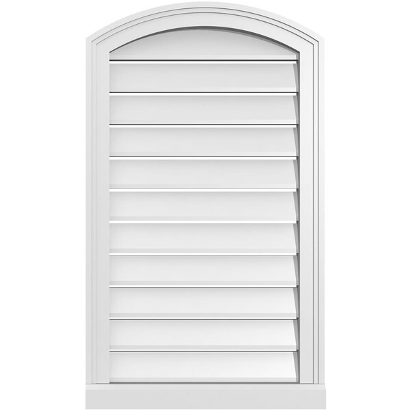 Ekena Millwork Arch Top Surface Mount PVC Gable Vent w/ 2"W x 2"P Brickmould Sill Frame, 20"W x 32"H - GVPAR20X3203SN