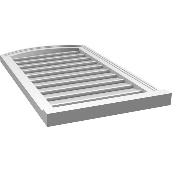 Ekena Millwork Arch Top Surface Mount PVC Gable Vent w/ 2"W x 2"P Brickmould Sill Frame, 20"W x 32"H - GVPAR20X3203SN