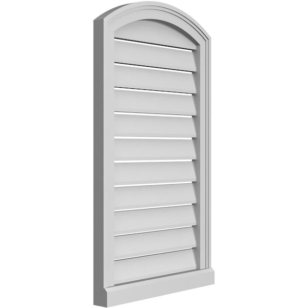 Ekena Millwork Arch Top Surface Mount PVC Gable Vent w/ 2"W x 2"P Brickmould Sill Frame, 20"W x 32"H - GVPAR20X3203SN