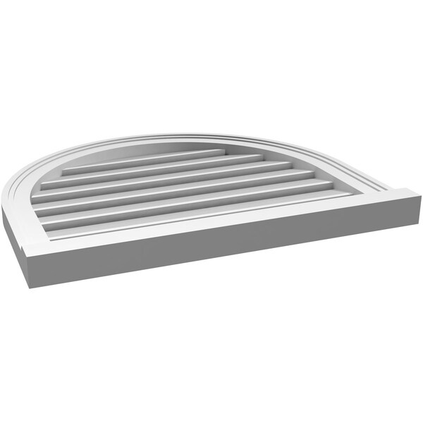 Ekena Millwork Round Top Surface Mount PVC Gable Vent: Functional, w/ 2"W x 2"P Brickmould Sill Frame, 26"W x 22"H - GVPRT26X2203SF