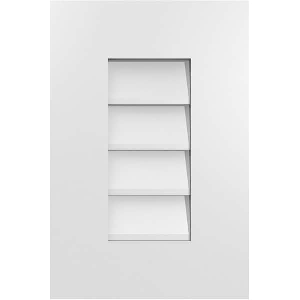 Ekena Millwork Vertical Surface Mount PVC Gable Vent: Non-Functional, w/ 3-1/2"W x 1"P Standard Frame, 12"W x 18"H - GVPVE12X1801SN