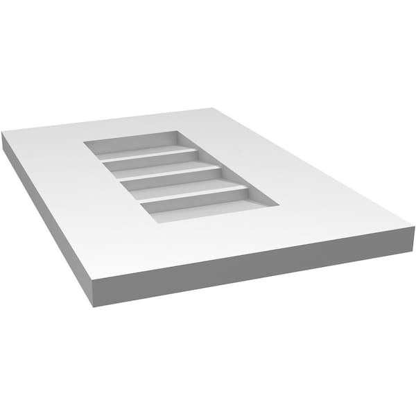 Ekena Millwork Vertical Surface Mount PVC Gable Vent: Non-Functional, w/ 3-1/2"W x 1"P Standard Frame, 12"W x 18"H - GVPVE12X1801SN