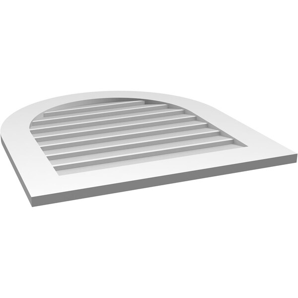 Ekena Millwork Round Top Surface Mount PVC Gable Vent: Non-Functional, w/ 3-1/2"W x 1"P Standard Frame, 28"W x 30"H - GVPRT28X3001SN