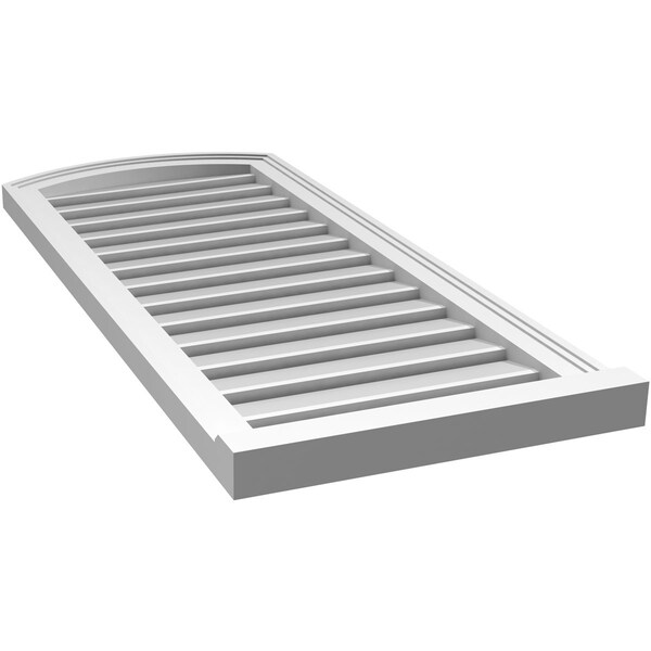 Ekena Millwork Arch Top Surface Mount PVC Gable Vent w/ 2"W x 2"P Brickmould Sill Frame, 18"W x 40"H - GVPAR18X4003SN