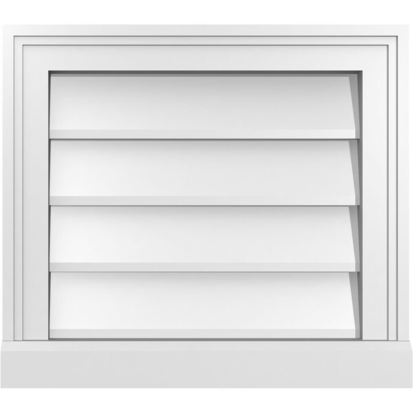 Ekena Millwork Vertical Surface Mount PVC Gable Vent w/ 2"W x 2"H , Brickmould Sill Frame, 18"W x 16"H - GVPVE18X1603SN