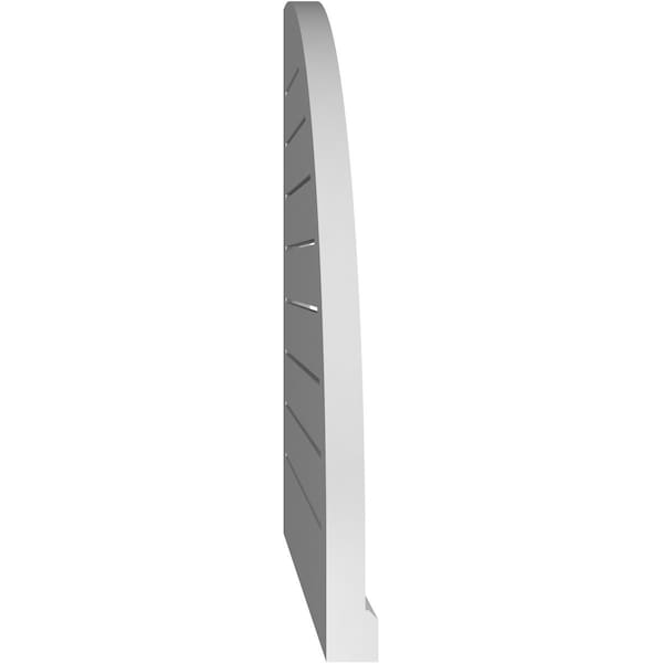 Ekena Millwork Quarter Round Top Left Surface Mount PVC Gable Vent w/ 2"W x 2"P Brickmould Sill Frame, 26"W x 30"H - GVPQL26X3003SF