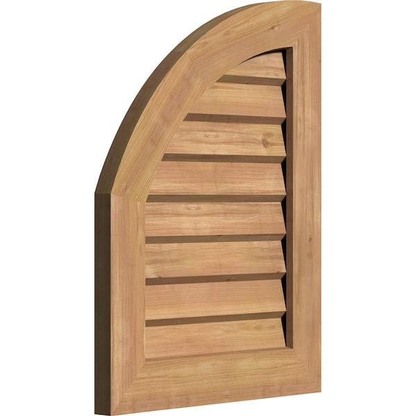 Ekena Millwork Quarter Round Top Left Western Red Cedar Gable Vent w/Decorative Face Frame, 09"W x 18"H - GVWQL09X1802SDUWR