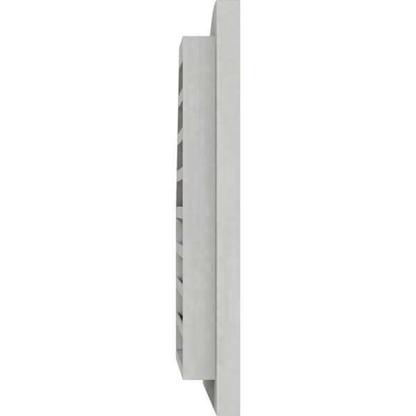 Ekena Millwork Quarter Round Top Right Western Red Cedar Gable Vent w/Brick Mould Face Frame, 15"W x 14"H - GVWQR15X1400SFPWR