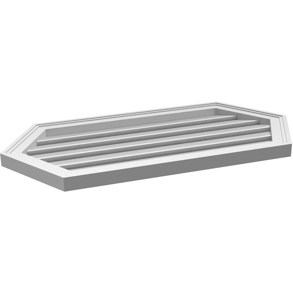 Ekena Millwork Half Round Surface Mount PVC Gable Vent: Functional, w/ 2"W x 1-1/2"P Brickmould Frame, 36"W x 18"H - GVPHR36X1802SF