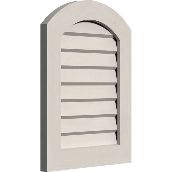 Ekena Millwork Arch Top Gable Vent Primed, Non-Functional, Pine Gable Vent w/ Decorative Face Frame, 16"W x 36"H - GVWAR16X3602SDPPI