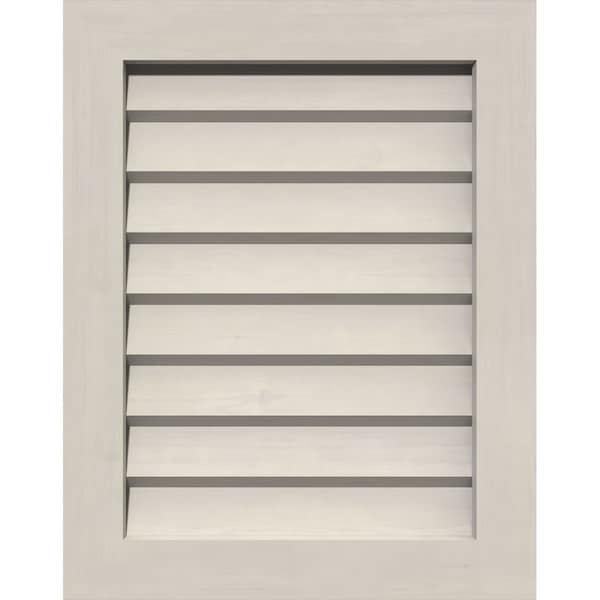 Ekena Millwork Vertical Gable Vent Primed, Non-Functional, Pine Gable Vent w/ Decorative Face Frame, 26"W x 28"H - GVWVE26X2802SDPPI