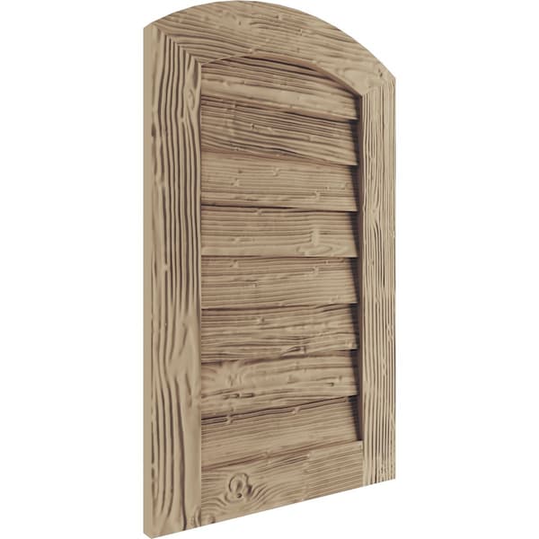Ekena Millwork Timberthane Sandblasted Arch Top Faux Wood Non-Functional Gable Vent, Primed Tan, 36"W x 33"H - GVURAR36X33DSDPR