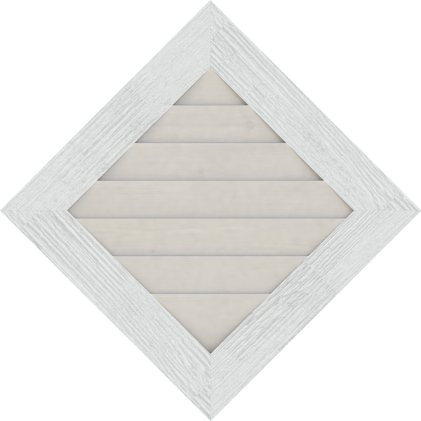 Ekena Millwork Diamond Gable Vent Non-Functional, Western Red Cedar Gable Vent w/Decorative Face Frame, 16"W x 16"H - GVWDI16X1602RDPWR