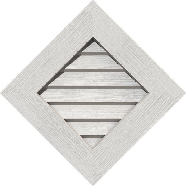 Ekena Millwork Diamond Gable Vent Non-Functional, Western Red Cedar Gable Vent w/Decorative Face Frame, 16"W x 16"H - GVWDI16X1602RDPWR