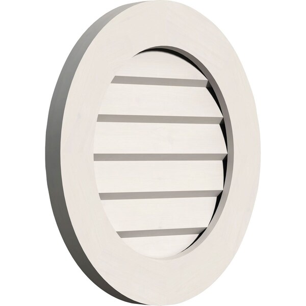 Ekena Millwork Round Gable Vent Non-Functional, PVC Gable Vent w/ 1" x 4" Flat Trim Frame, 26"W x 26"H - GVPRO26X2601DUN