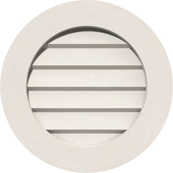 Ekena Millwork Round Gable Vent Non-Functional, PVC Gable Vent w/ 1" x 4" Flat Trim Frame, 26"W x 26"H - GVPRO26X2601DUN