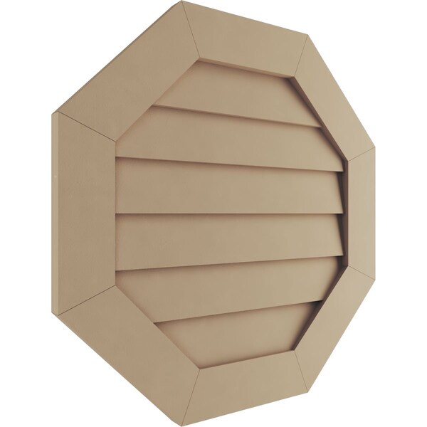 Ekena Millwork Timberthane Rustic Smooth Octagonal Faux Wood Non-Functional Gable Vent, Primed Tan, 33"W x 33"H - GVUROC33X33DSMPR