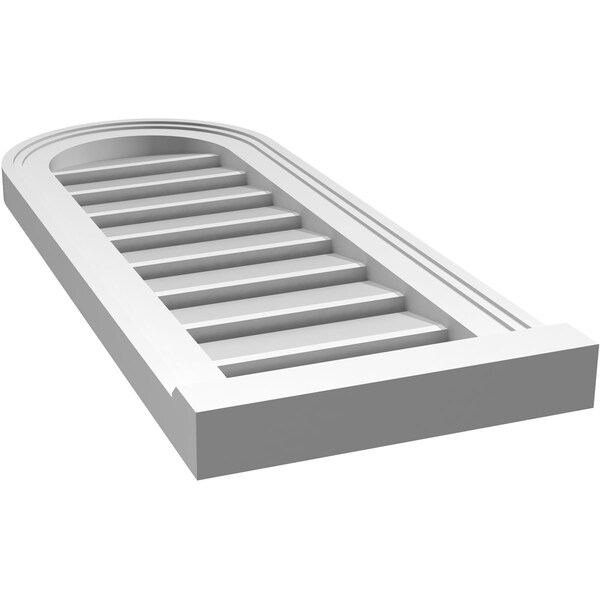 Ekena Millwork Round Top Surface Mount PVC Gable Vent: Functional, w/ 2"W x 2"P Brickmould Sill Frame, 12"W x 30"H - GVPRT12X3003SF