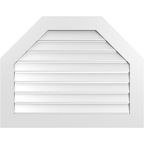 Ekena Millwork Octagonal Top Surface Mount PVC Gable Vent: Functional, w/ 3-1/2"W x 1"P Standard Frame, 36"W x 28"H - GVPOT36X2801SF