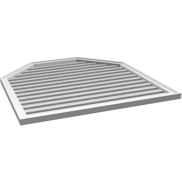Ekena Millwork Octagonal Top Surface Mount PVC Gable Vent w/ 2"W x 1-1/2"P Brickmould Frame, 42"W x 42"H - GVPOT42X4202SF
