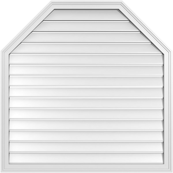 Ekena Millwork Octagonal Top Surface Mount PVC Gable Vent w/ 2"W x 1-1/2"P Brickmould Frame, 42"W x 42"H - GVPOT42X4202SF
