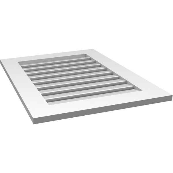 Ekena Millwork Vertical Surface Mount PVC Gable Vent: Functional, w/ 3-1/2"W x 1"P Standard Frame, 24"W x 32"H - GVPVE24X3201SF
