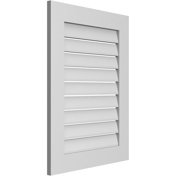 Ekena Millwork Vertical Surface Mount PVC Gable Vent: Functional, w/ 3-1/2"W x 1"P Standard Frame, 24"W x 32"H - GVPVE24X3201SF