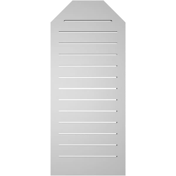 Ekena Millwork Octagonal Top Surface Mount PVC Gable Vent w/ 2"W x 2"P Brickmould Sill Frame, 18"W x 42"H - GVPOT18X4203SF