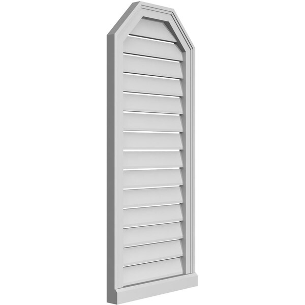 Ekena Millwork Octagonal Top Surface Mount PVC Gable Vent w/ 2"W x 2"P Brickmould Sill Frame, 18"W x 42"H - GVPOT18X4203SF