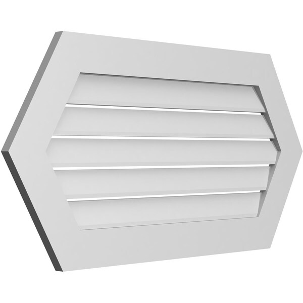 Ekena Millwork Half Round Surface Mount PVC Gable Vent: Functional, w/ 3-1/2"W x 1"P Standard Frame, 42"W x 21"H - GVPHR42X2101SF