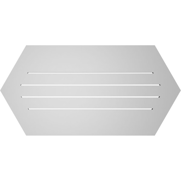 Ekena Millwork Half Round Surface Mount PVC Gable Vent: Functional, w/ 3-1/2"W x 1"P Standard Frame, 42"W x 21"H - GVPHR42X2101SF