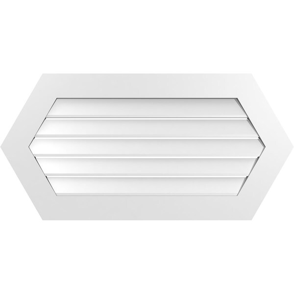 Ekena Millwork Half Round Surface Mount PVC Gable Vent: Functional, w/ 3-1/2"W x 1"P Standard Frame, 42"W x 21"H - GVPHR42X2101SF