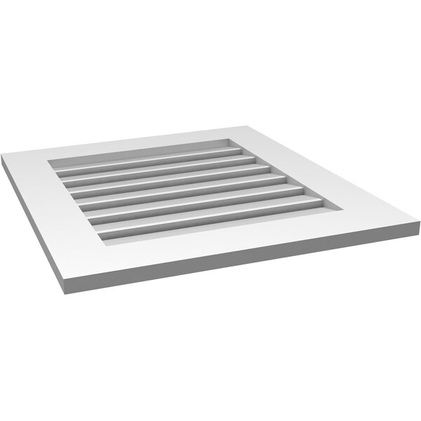 Ekena Millwork Vertical Surface Mount PVC Gable Vent: Functional, w/ 3-1/2"W x 1"P Standard Frame, 24"W x 26"H - GVPVE24X2601SF