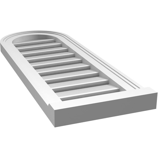 Ekena Millwork Round Top Surface Mount PVC Gable Vent: Functional, w/ 2"W x 2"P Brickmould Sill Frame, 12"W x 32"H - GVPRT12X3203SF