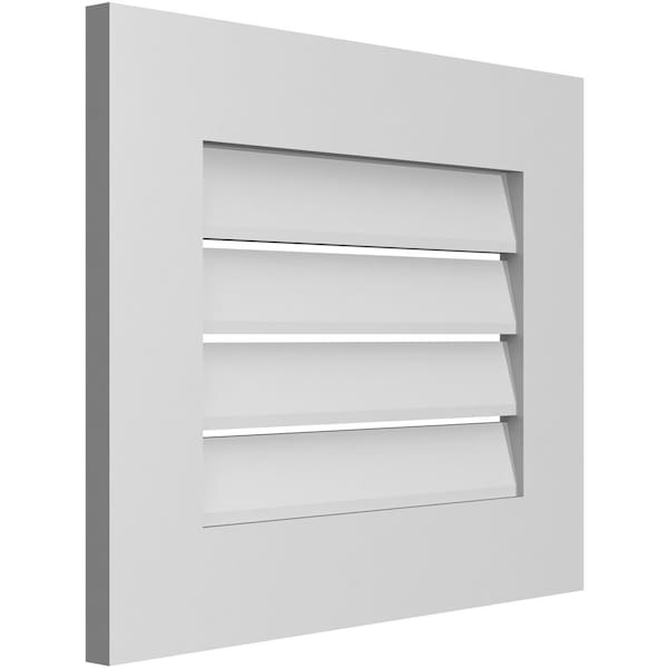 Ekena Millwork Vertical Surface Mount PVC Gable Vent: Functional, w/ 3-1/2"W x 1"P Standard Frame, 22"W x 18"H - GVPVE22X1801SF