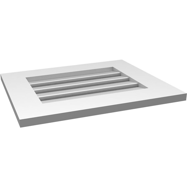 Ekena Millwork Vertical Surface Mount PVC Gable Vent: Functional, w/ 3-1/2"W x 1"P Standard Frame, 22"W x 18"H - GVPVE22X1801SF