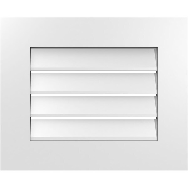 Ekena Millwork Vertical Surface Mount PVC Gable Vent: Functional, w/ 3-1/2"W x 1"P Standard Frame, 22"W x 18"H - GVPVE22X1801SF
