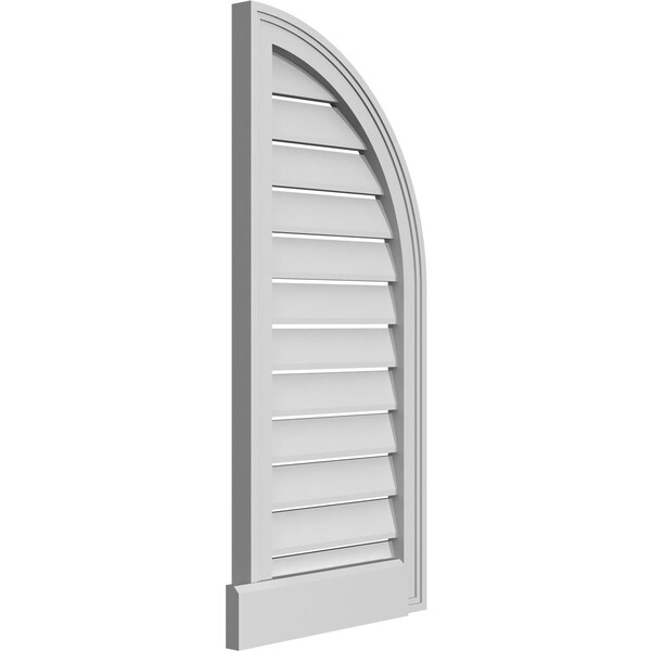 Ekena Millwork Quarter Round Top Right Surface Mount PVC Gable Vent w/ 2"W x 2"P Brickmould Sill Frame, 16"W x 36"H - GVPQR16X3603SF