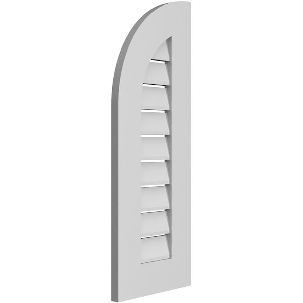 Ekena Millwork Quarter Round Top Left Surface Mount PVC Gable Vent w/ 3-1/2"W x 1"P Standard Frame, 12"W x 32"H - GVPQL12X3201SF